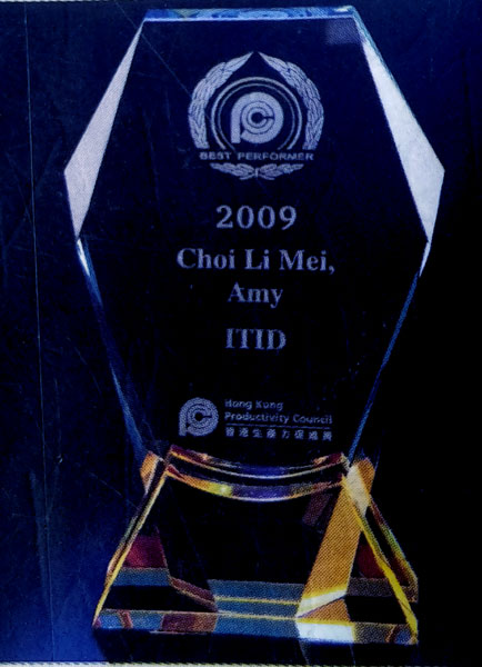 Custom crystal trophy with company name engraved